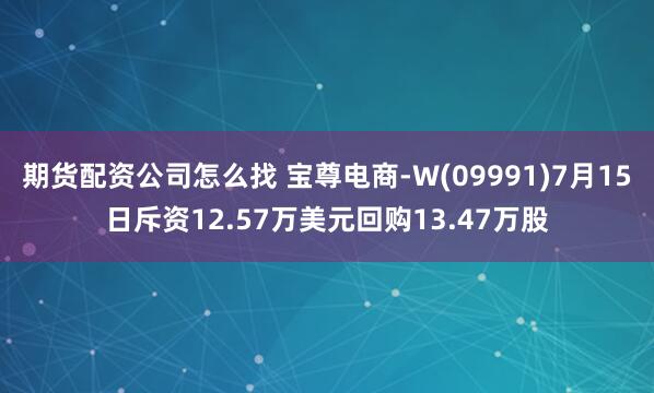 期货配资公司怎么找 宝尊电商-W(09991)7月15日斥资12.57万美元回购13.47万股